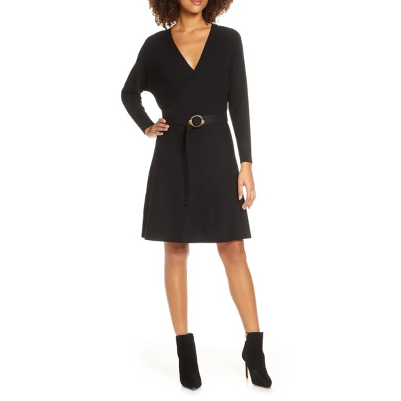 Ever New Dresses & Skirts - EVER NEW Madelyn Belted Ribbed Sweater Dress